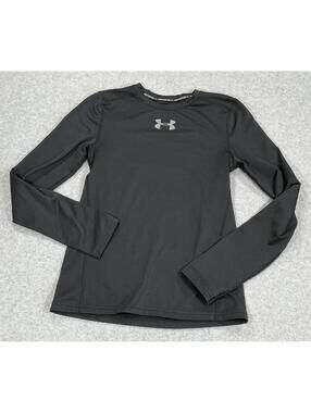 Under Armour Black ColdGear Long Sleeve Athletic Compression Shirt Youth Large